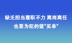 缺乏担当履职不力 离岗离任也要为犯的错买单